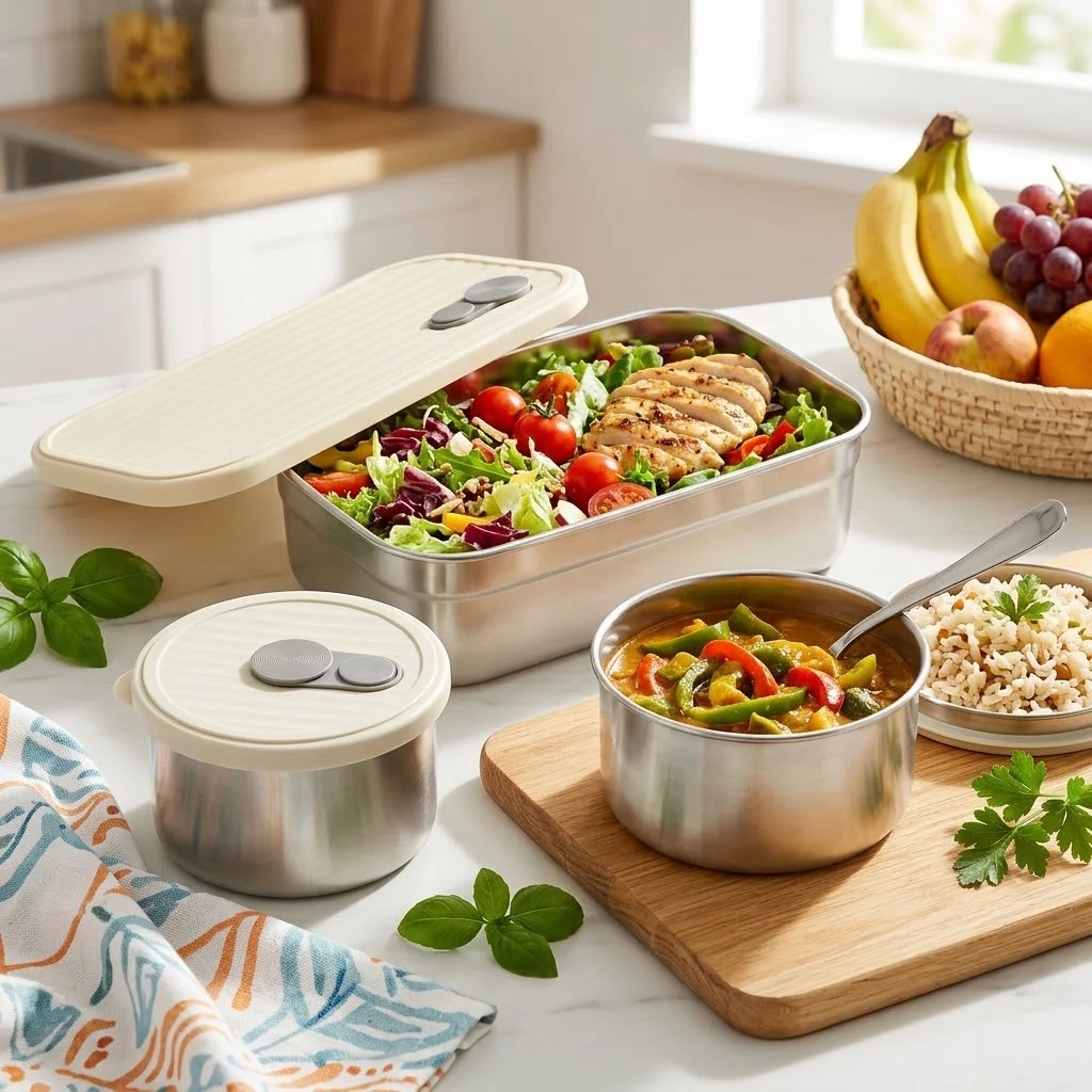 Food Storage Oven Safe - طقم علب طعام من الفولاذ المقاوم