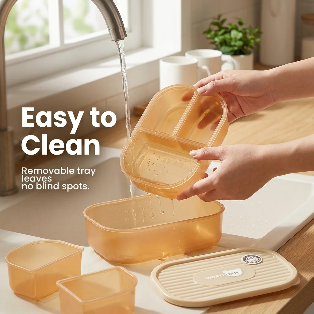 علبة طعام بلاستيكية مقسمة إلى  - مراجعة Food Storage With Dividers وسعره